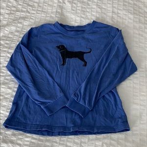Bright Blue Black Dog Long-sleeve Shirt